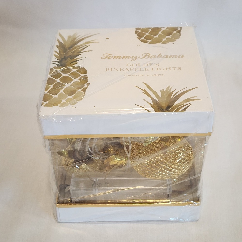 Tommy Bahama Golden Pineapple LED String Lights 10 Count Gold TH38202